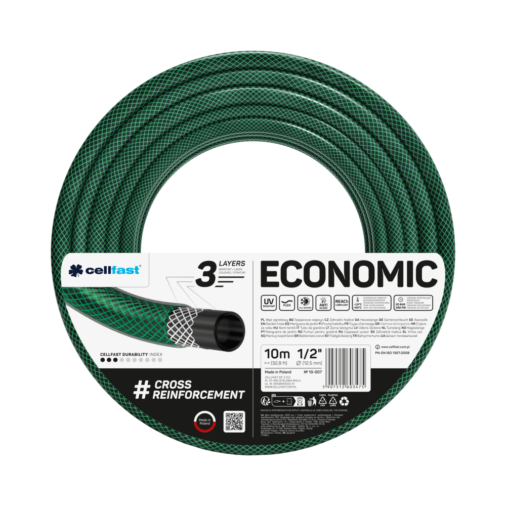 Wąż ogrodowy ECONOMIC 1/2" FI 1/2" 10MB 10-007