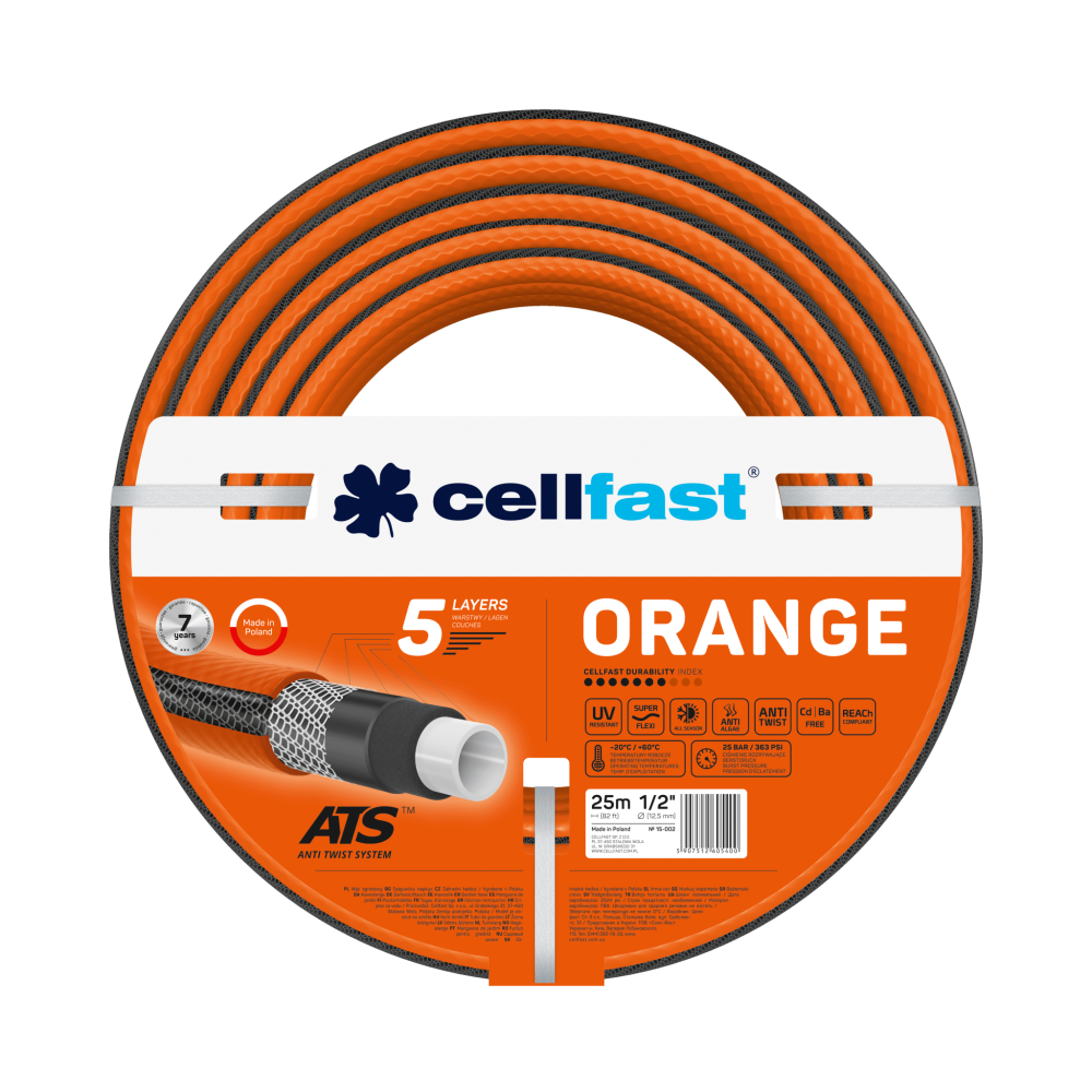 WĄŻ ZBROJ.ORANGE 1/2" 25MB 15-002